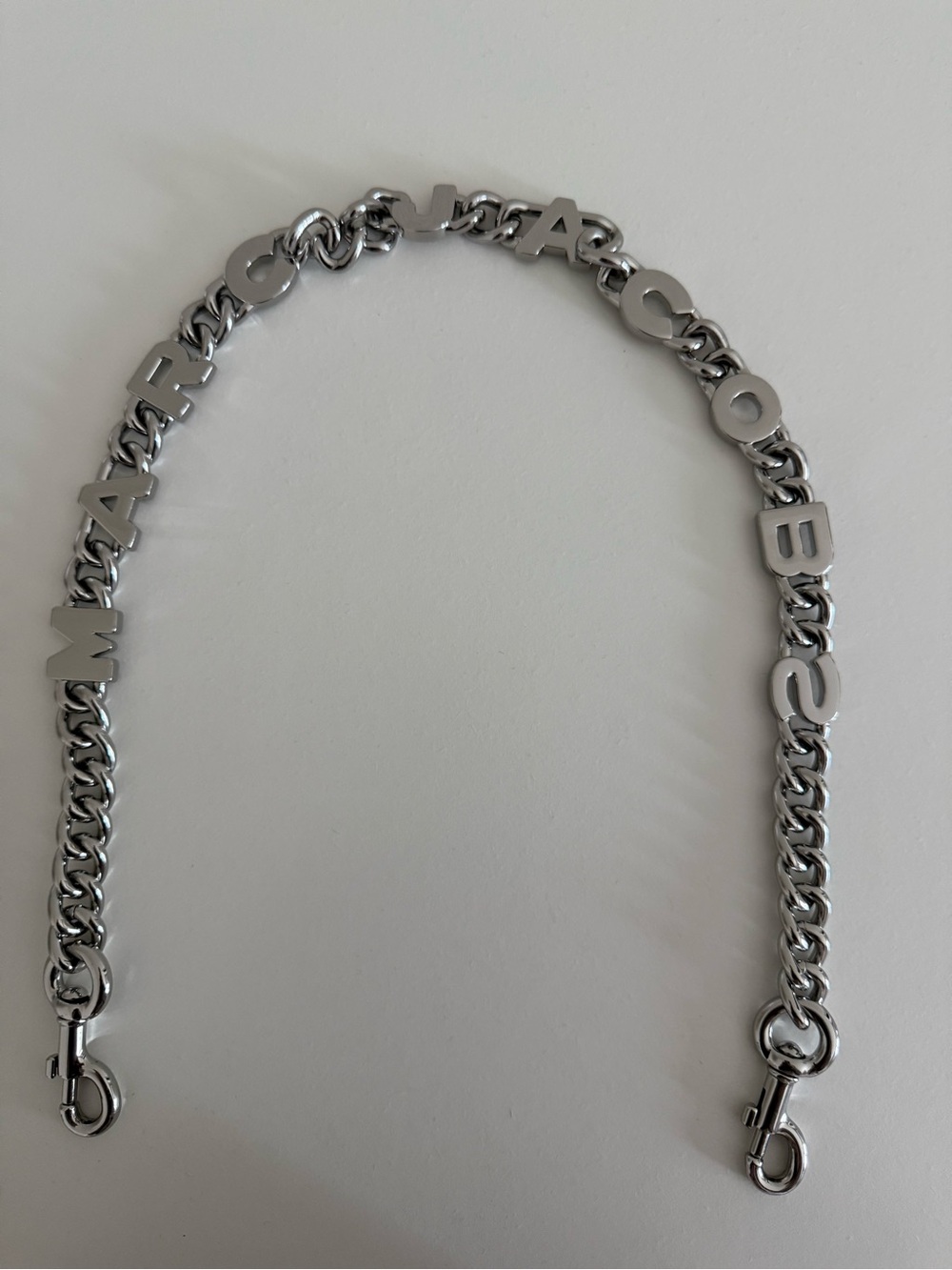 Marc Jacobs Logo Chain Shoulder Strap- Nickel